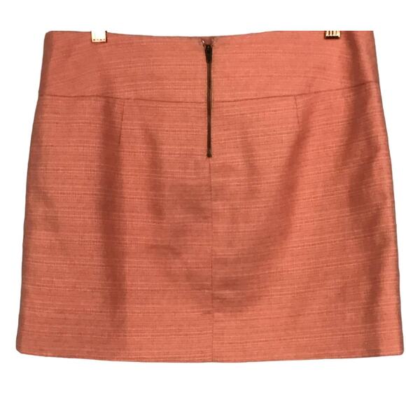 J. Crew Drop Waist Straight Mini Skirt Tailored Coral Peach Pink Tropical sz 6 - Picture 3 of 6